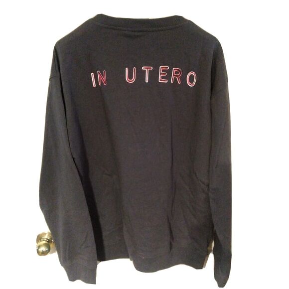 Rare Nirvana In Utero Angel Gray Black Crewneck Sweatshirt Size XL 1993 - Picture 1 of 8